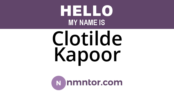 Clotilde Kapoor