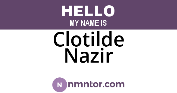 Clotilde Nazir
