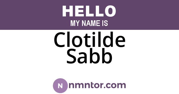 Clotilde Sabb