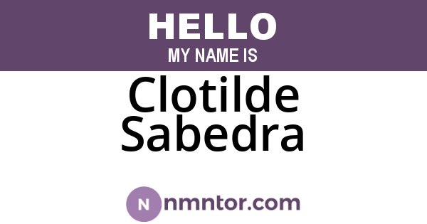 Clotilde Sabedra