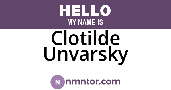 Clotilde Unvarsky