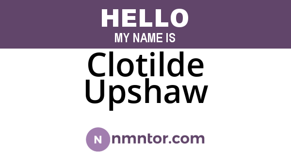 Clotilde Upshaw