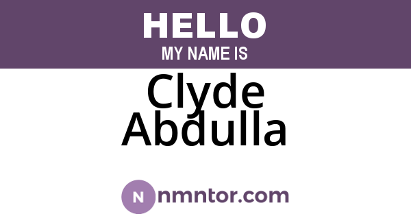 Clyde Abdulla