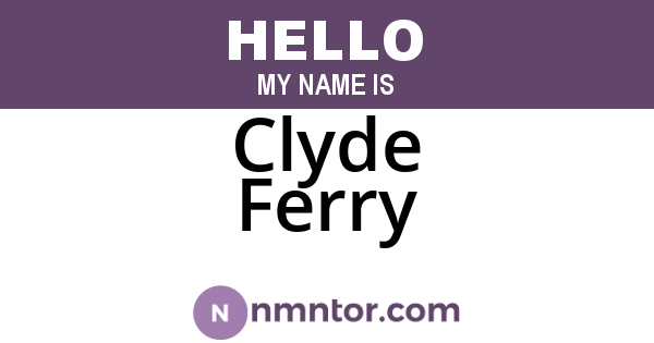 Clyde Ferry