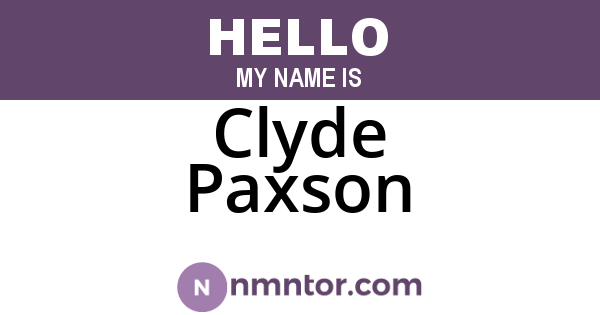 Clyde Paxson