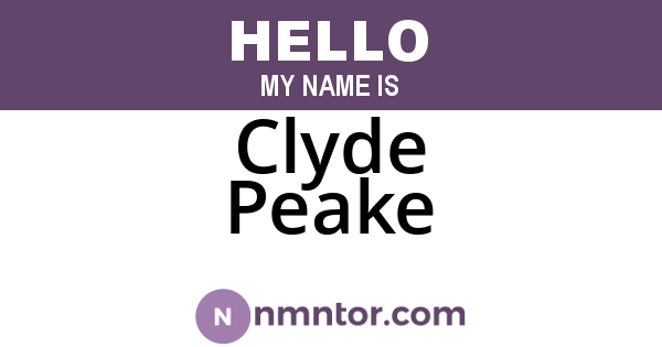 Clyde Peake