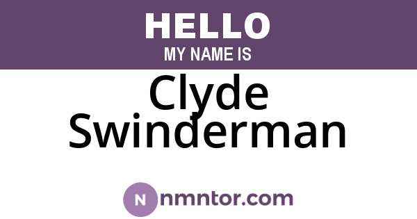 Clyde Swinderman