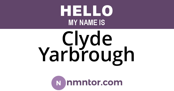Clyde Yarbrough