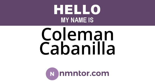 Coleman Cabanilla