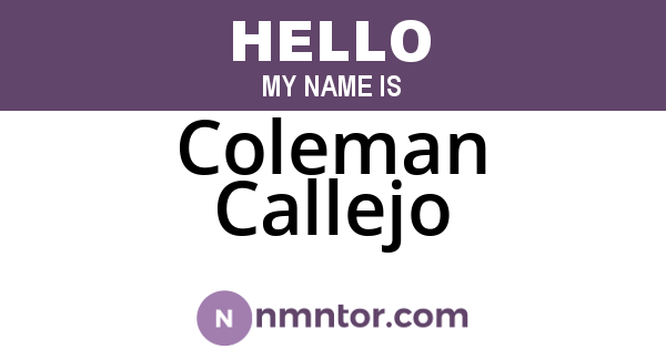 Coleman Callejo