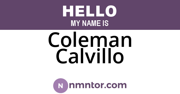 Coleman Calvillo