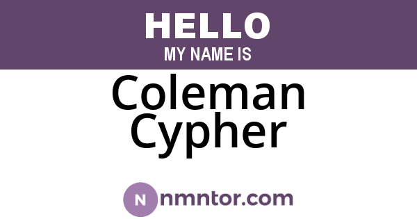 Coleman Cypher