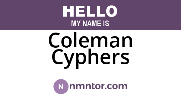 Coleman Cyphers