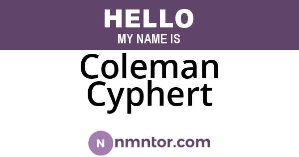 Coleman Cyphert