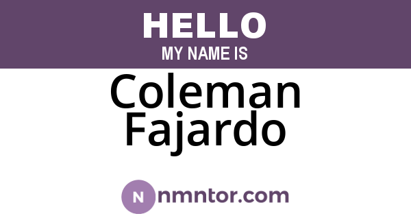 Coleman Fajardo