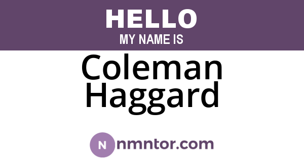 Coleman Haggard