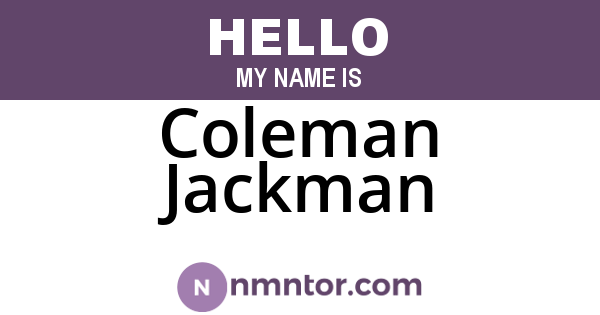 Coleman Jackman