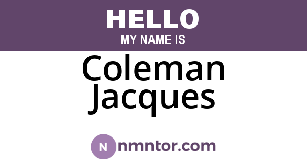 Coleman Jacques