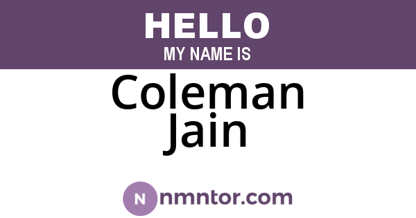 Coleman Jain