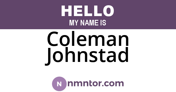 Coleman Johnstad