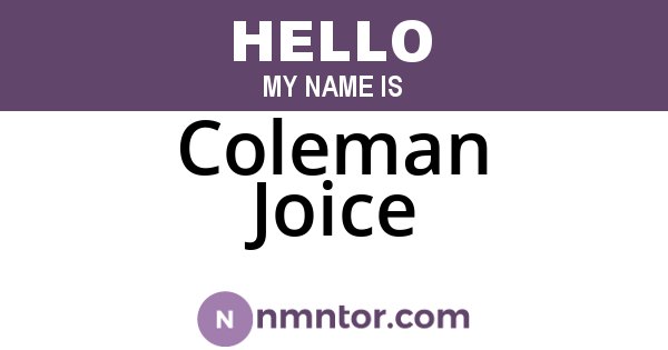 Coleman Joice