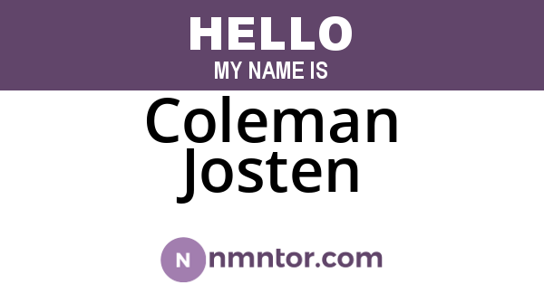 Coleman Josten