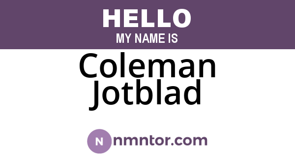 Coleman Jotblad