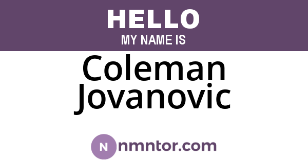 Coleman Jovanovic
