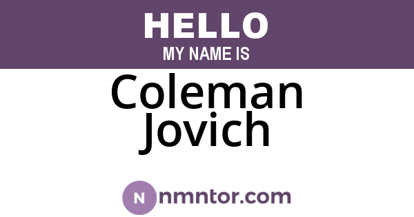 Coleman Jovich