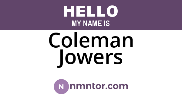 Coleman Jowers