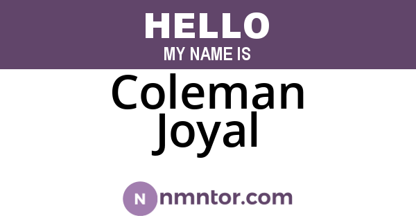 Coleman Joyal