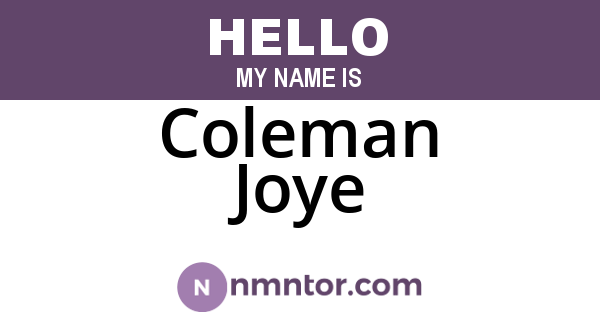 Coleman Joye