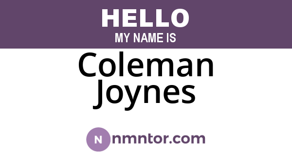 Coleman Joynes