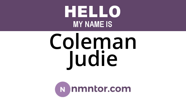 Coleman Judie