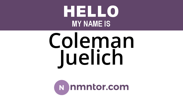 Coleman Juelich