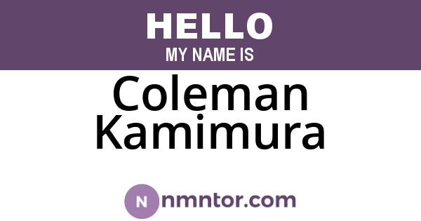 Coleman Kamimura