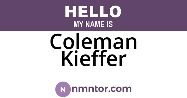 Coleman Kieffer