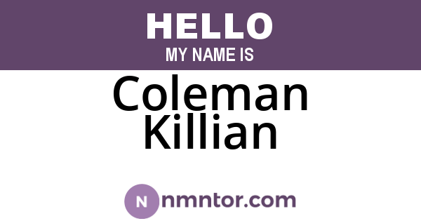 Coleman Killian