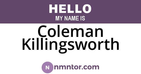 Coleman Killingsworth
