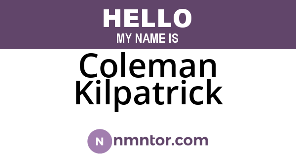 Coleman Kilpatrick