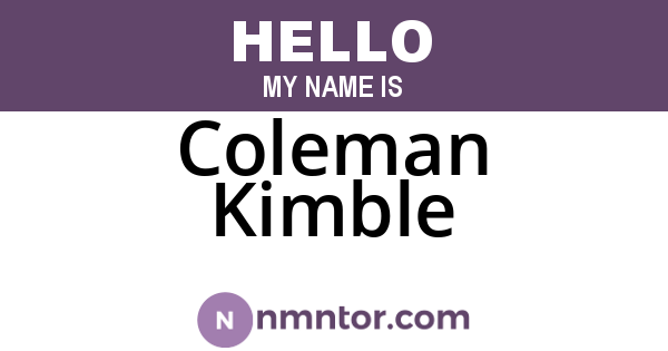Coleman Kimble