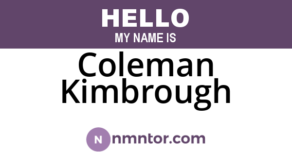 Coleman Kimbrough
