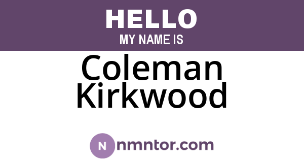 Coleman Kirkwood