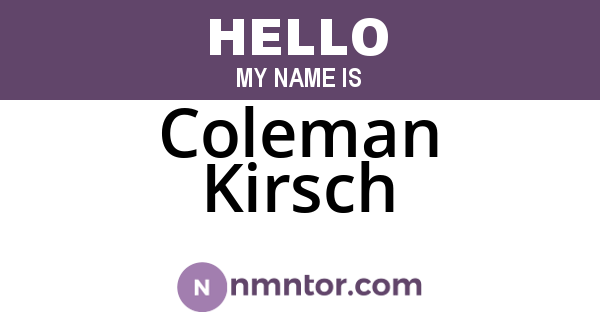 Coleman Kirsch