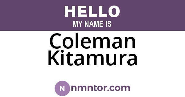Coleman Kitamura