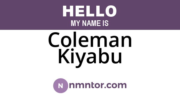 Coleman Kiyabu