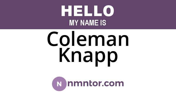Coleman Knapp