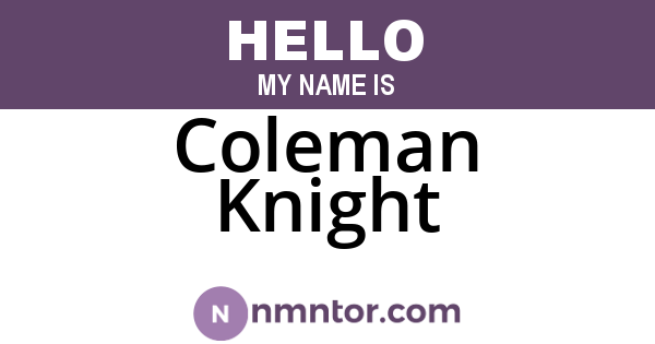 Coleman Knight