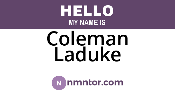 Coleman Laduke