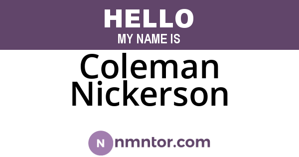 Coleman Nickerson